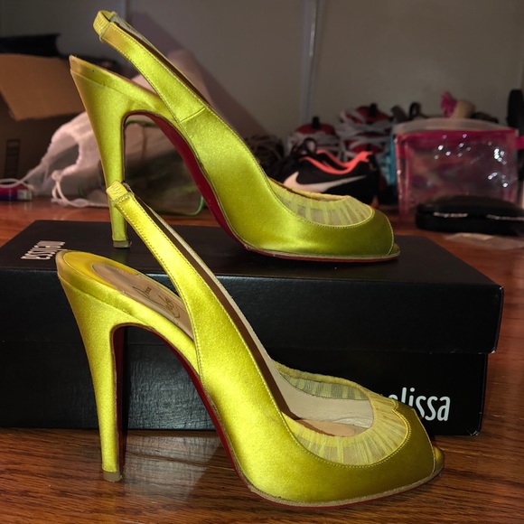 Yellow Christian Loubuitton Heels in 6.5 - Picture 4 of 7